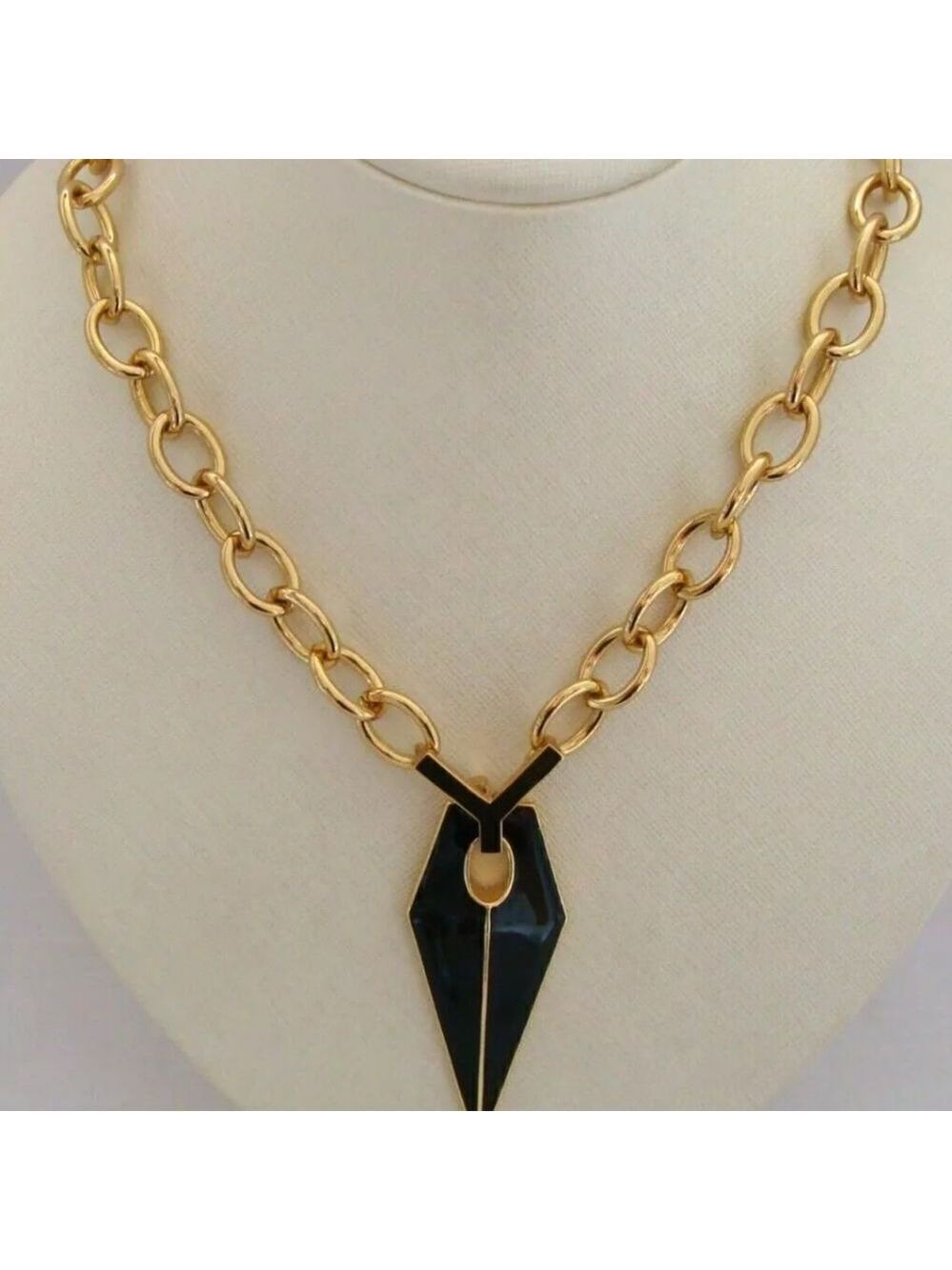 Rebecca Minkoff Gold-Tone And Black Enamel Blade Necklace - Picture 2 of 13